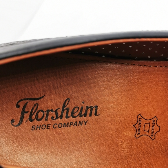 Florsheim Shoe Company Black Leather Slip On Loafers Mens Size 44 - Picture 7 of 9
